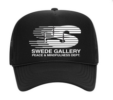 Load image into Gallery viewer, SWEDE GALLERY PEACE AND MINDFULNESS DEPT LOGO TRUCKER HAT | CAPSULE 006