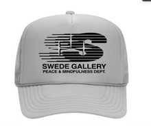 Load image into Gallery viewer, SWEDE GALLERY PEACE AND MINDFULNESS DEPT LOGO TRUCKER HAT | CAPSULE 006