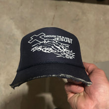 Load image into Gallery viewer, Through the blood of Jesus Hat (Navy)
