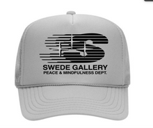 Load image into Gallery viewer, SWEDE GALLERY PEACE AND MINDFULNESS DEPT LOGO TRUCKER HAT | CAPSULE 006
