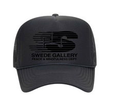 Load image into Gallery viewer, SWEDE GALLERY PEACE AND MINDFULNESS DEPT LOGO TRUCKER HAT | CAPSULE 006
